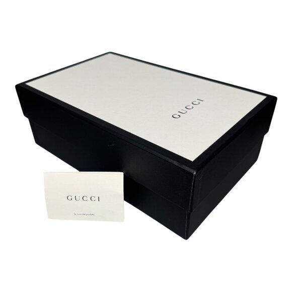 Gucci Sylvie Black Leather Chain Web Stripe Block Heel Pumps Shoes 38.5 US 8.5 - Picture 2 of 15